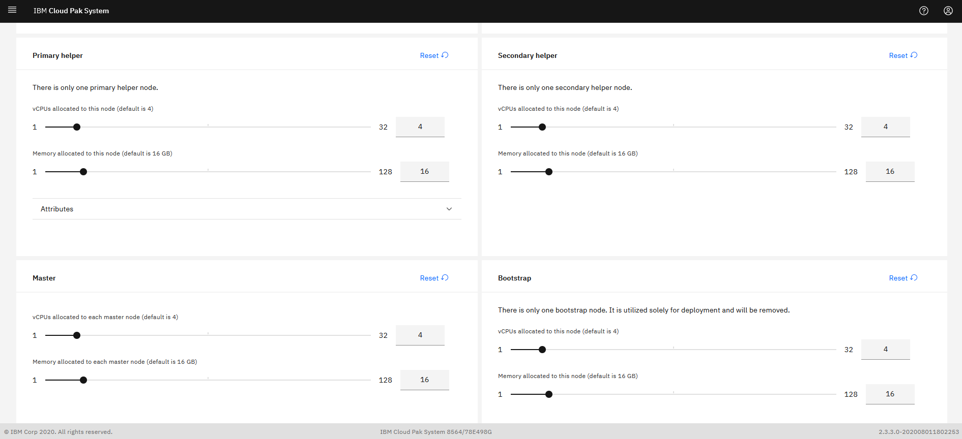 Configure node: Advanced view