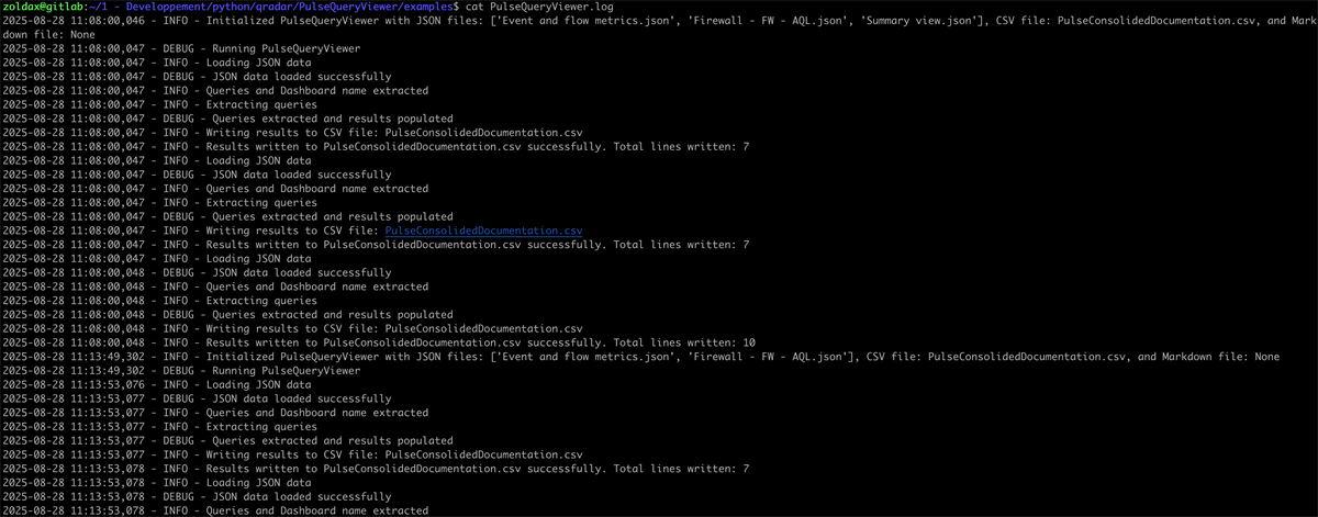 PulseQueryViewer.log file
