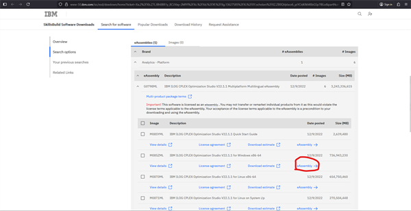 Unable to download CPLEX Optimization Studio with academic license ...