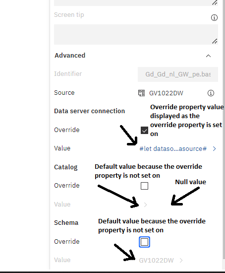 Dynamic data server property overrides