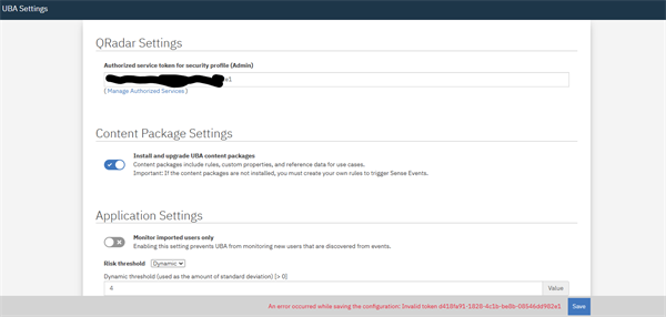 An error occurred while saving the configuration: Invalid token | IBM ...