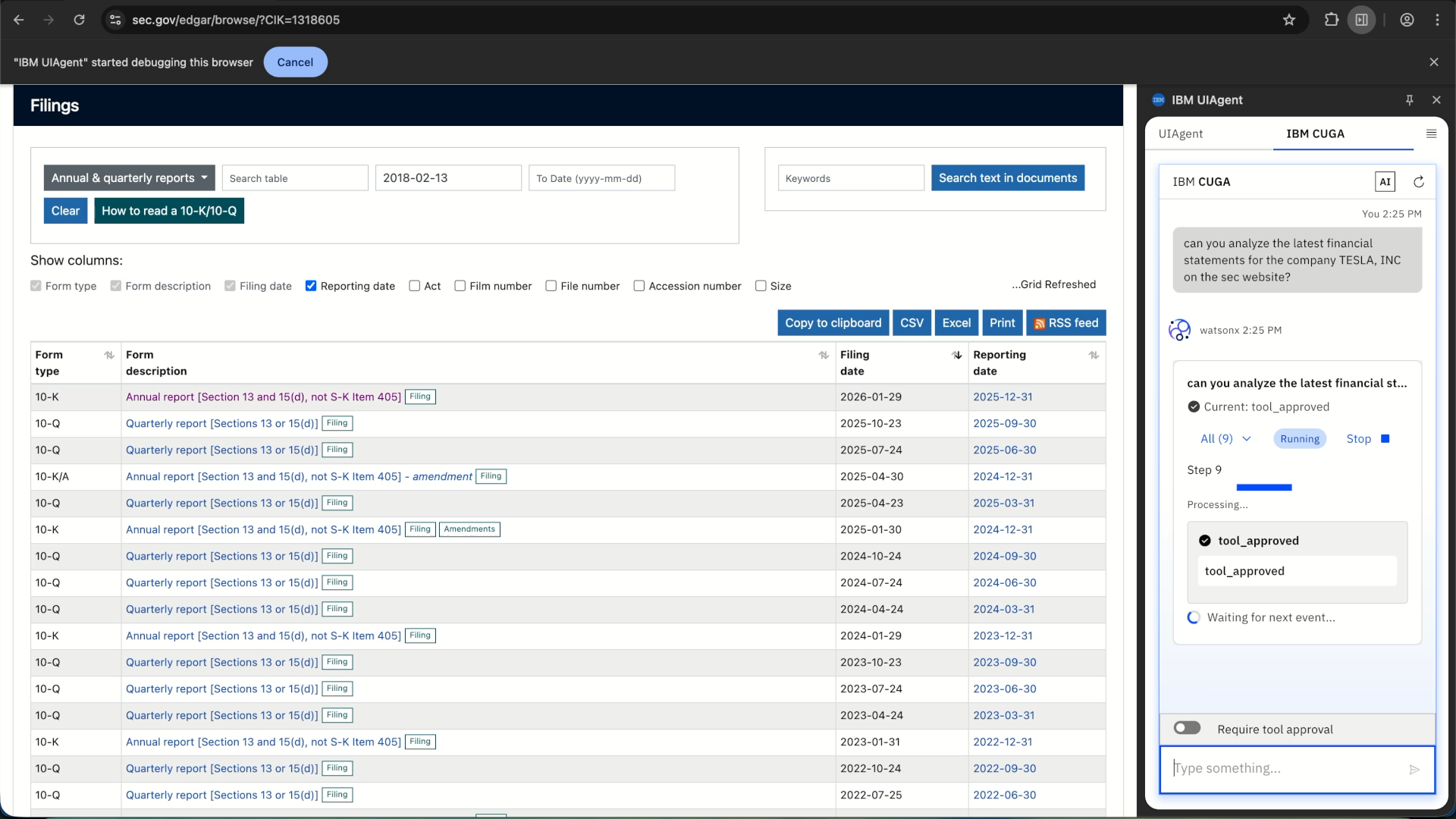 List of SEC filings