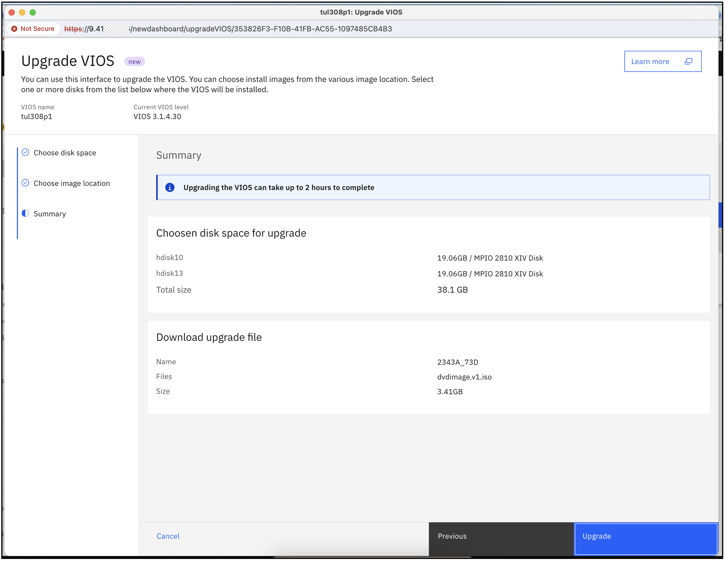 Vyos Router Upgrade Upgrade VIOS using HMC