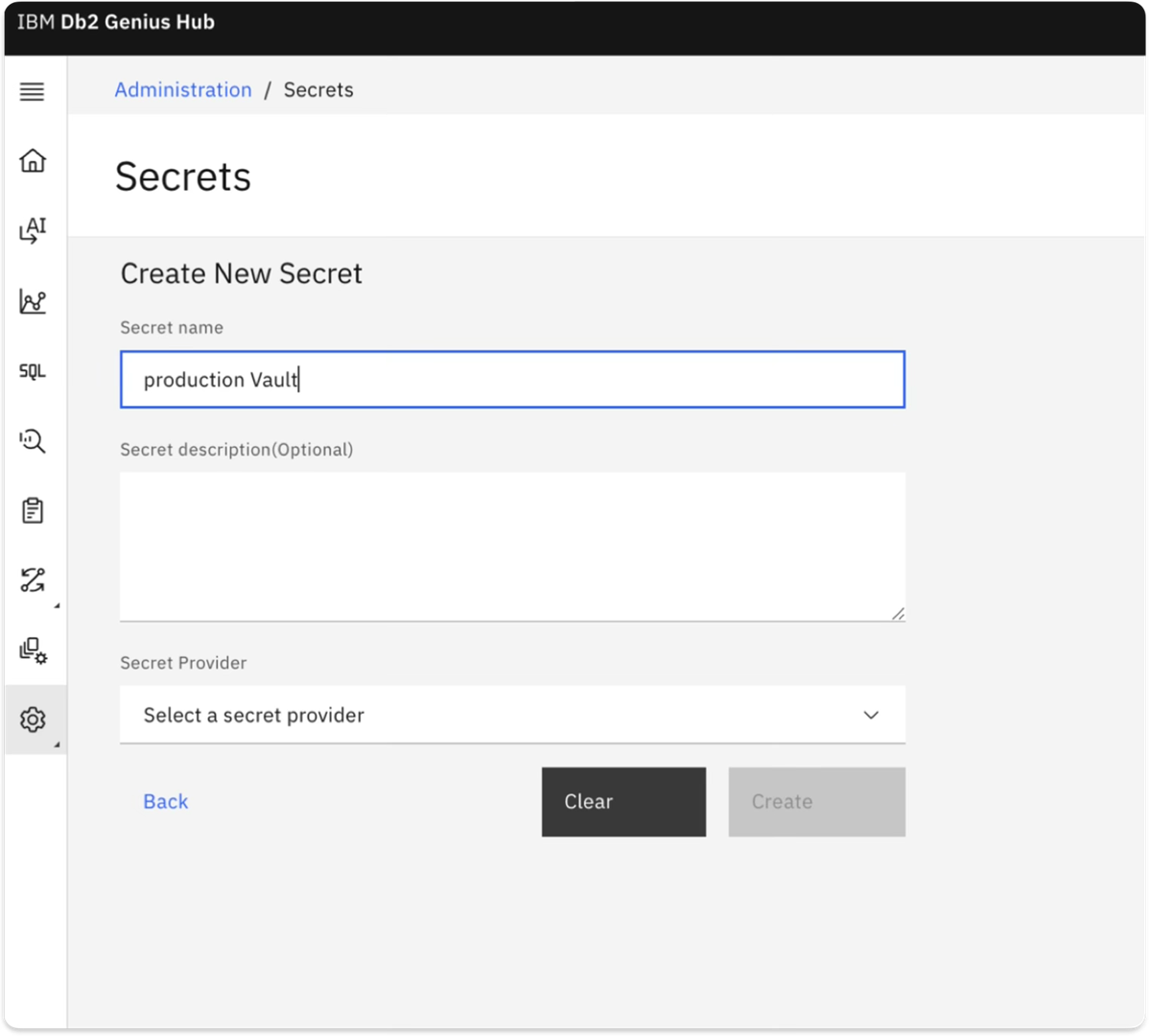 Enter secret name