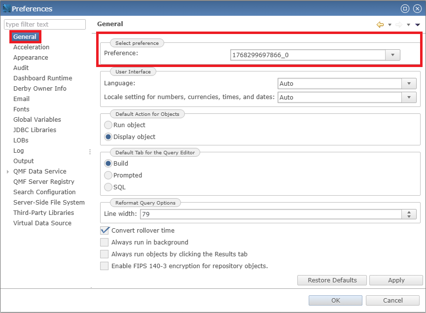 Preferences Dropdown image