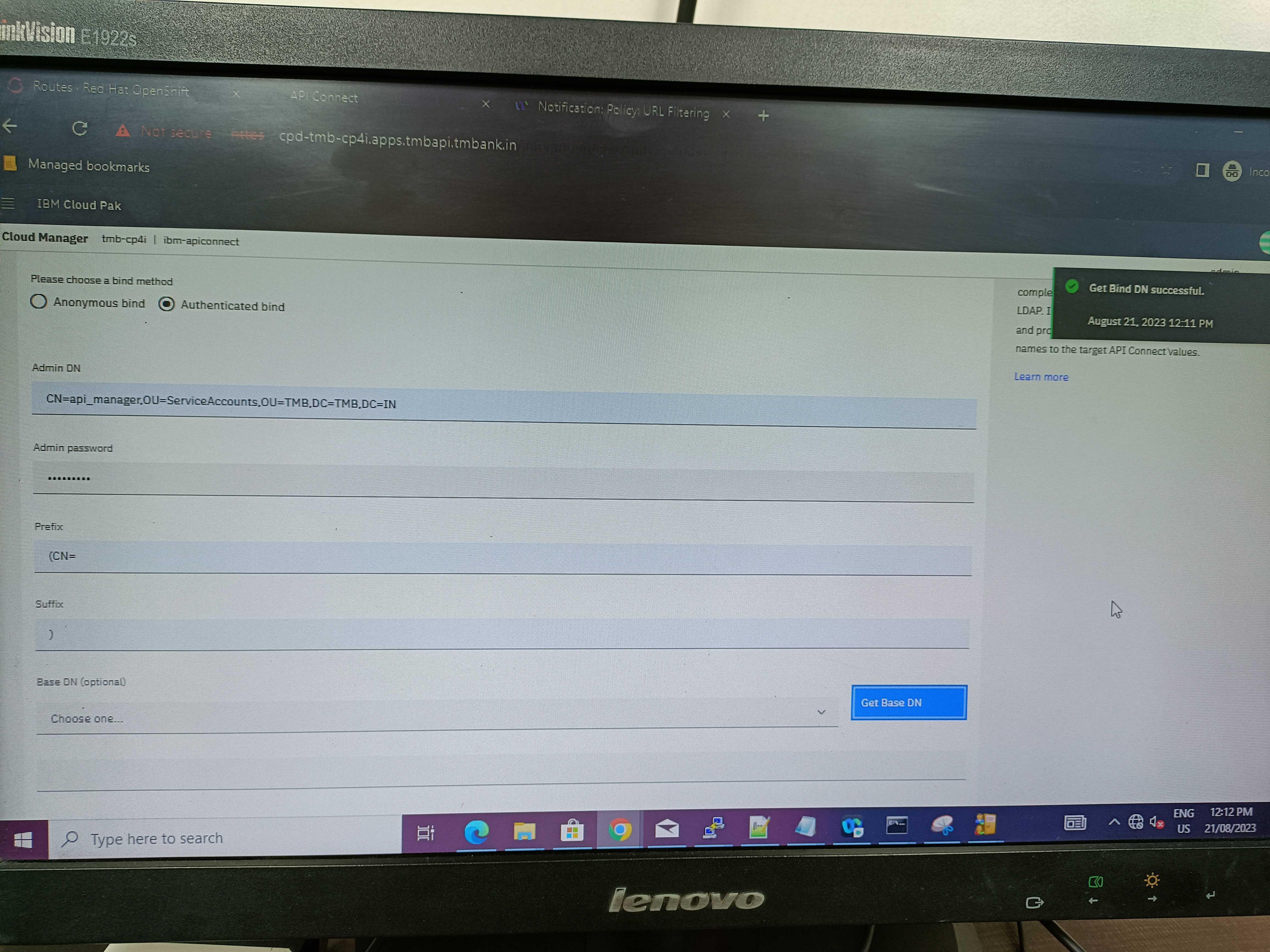 LDAP issue while Integration with API Manager | API Connect