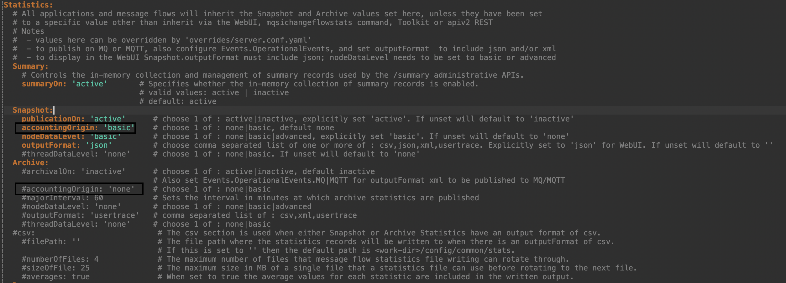 Accounting Origin Configuration