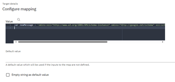 Required namespaces in output XML message | API Connect