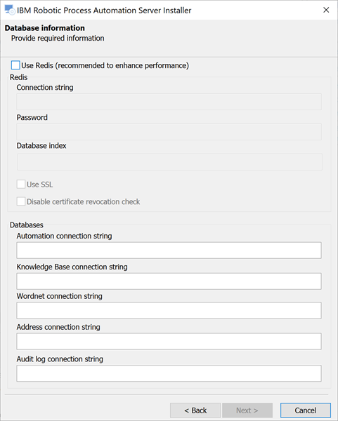 Configuring the external vault for database connection in the RPA ...