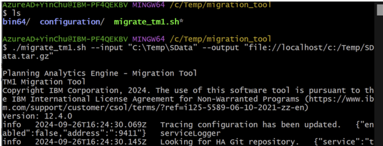 Git Bash での実行