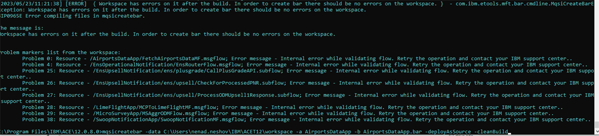 error getting from the console