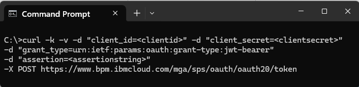 Curl call using jwt-bearer grant type