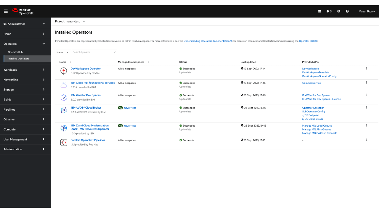 IBM Z and Cloud Modernization Stack - MQ Resources Operator Collection