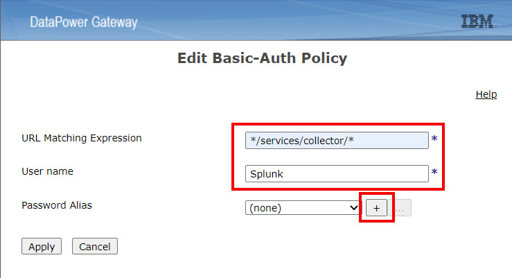 Create a basic auth policy