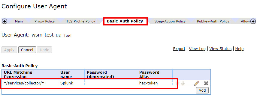 Completed basic authentication policy