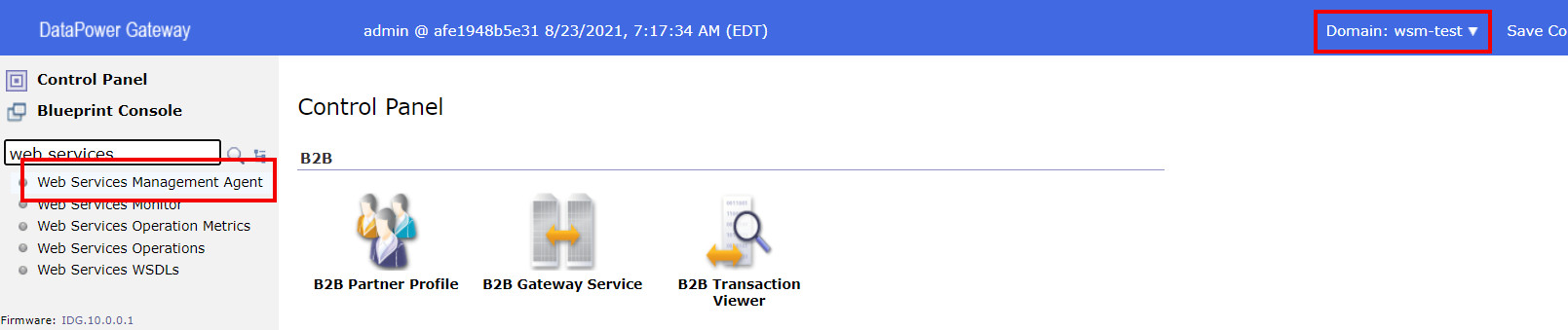 Control Panel - Navigation Menu