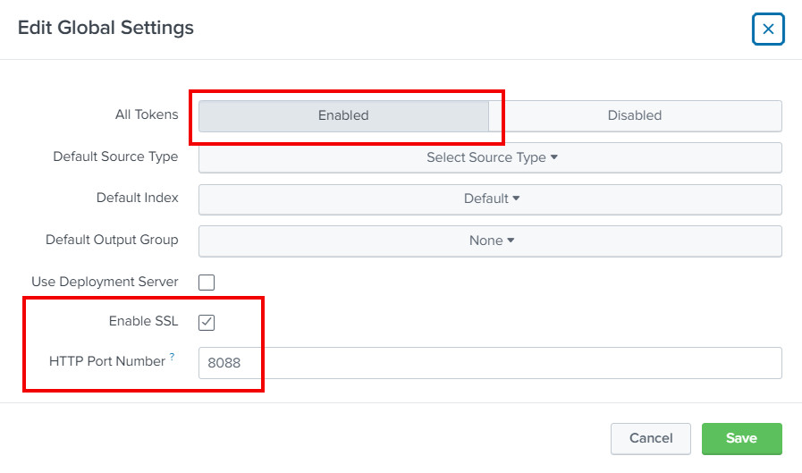 Verify HEC endpoint settings