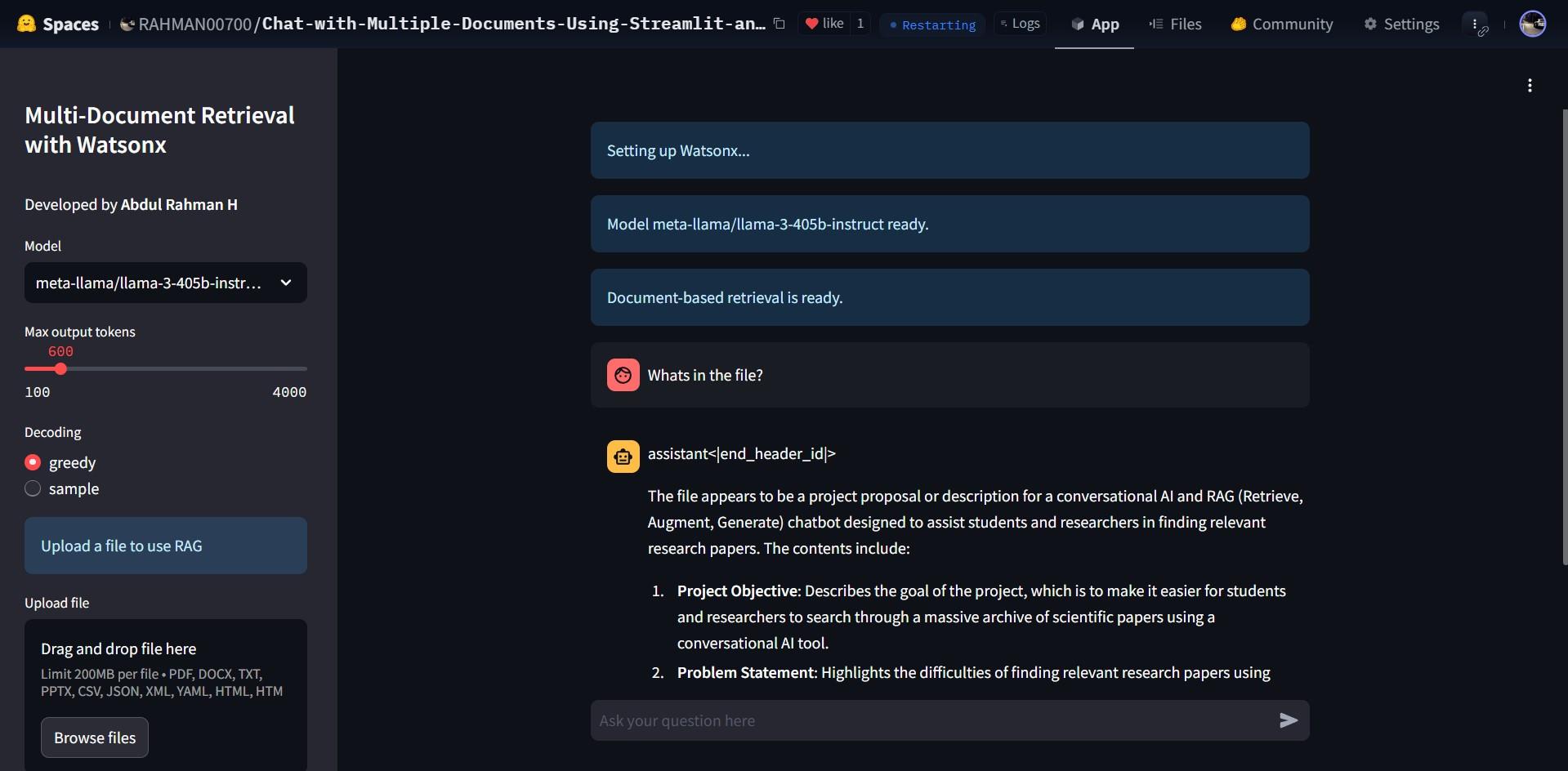 How to Chat with Multiple Documents Using Watsonx and Streamlit