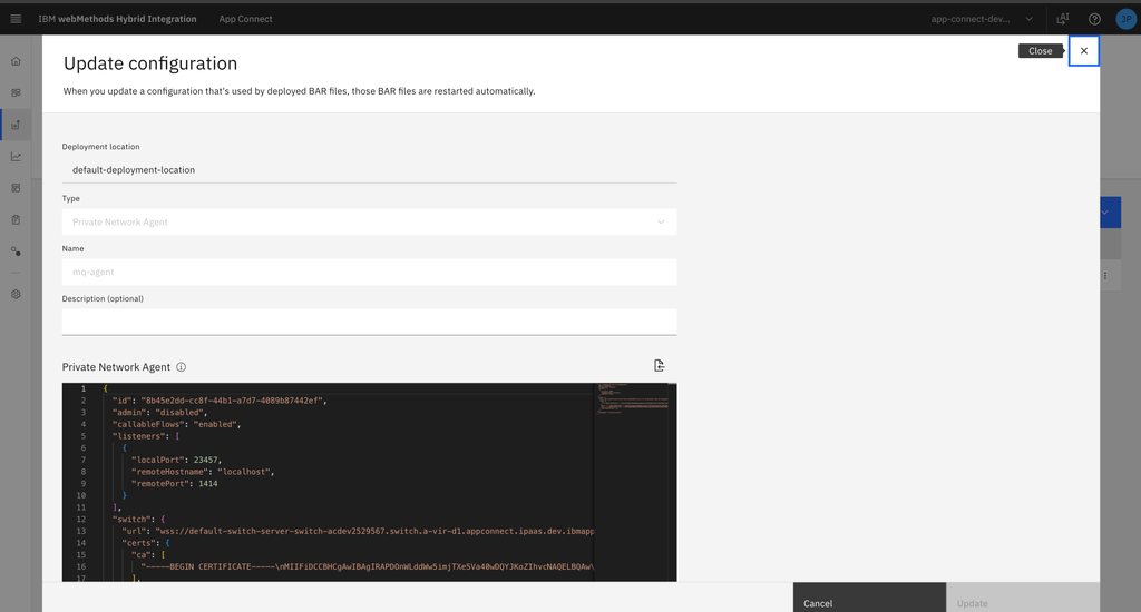 PNA switch client configuration