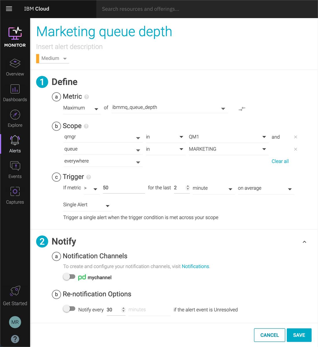 Monitoring IBM MQ queue depth in Cloud Pak for Integration