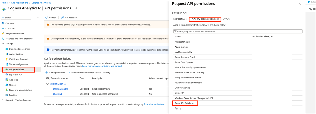 Cognos Analytics:Configuring Cognos Analytics with Azure SQL Using JWT ...