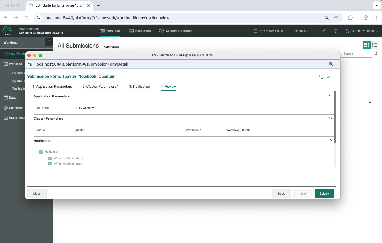 Figure 3 Jupyter Notebook submission form