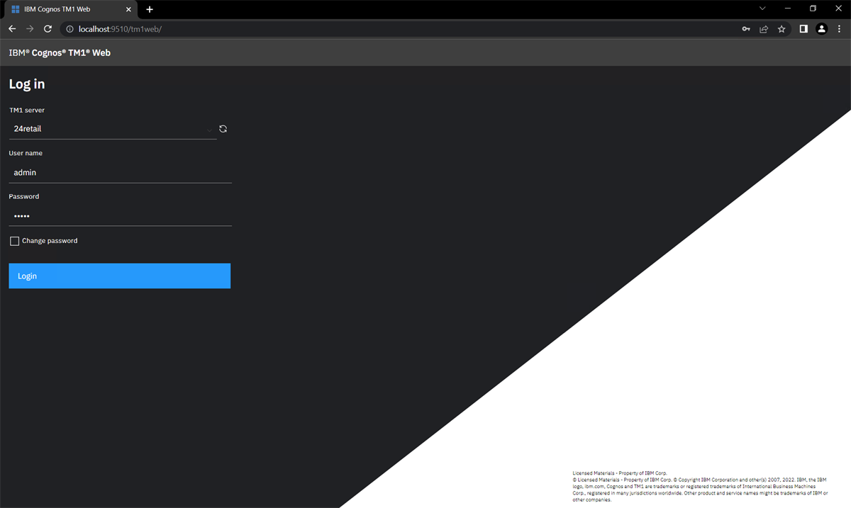 TM1  Darkmode theme Planning Analytics