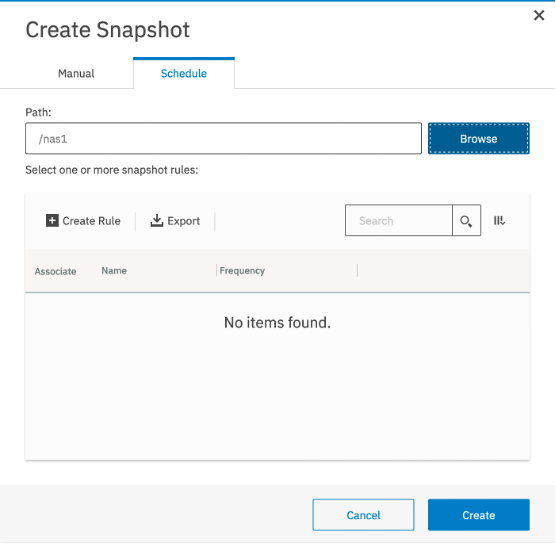 Create filesystem snapshot