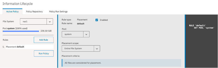 Information Lifecycle menu