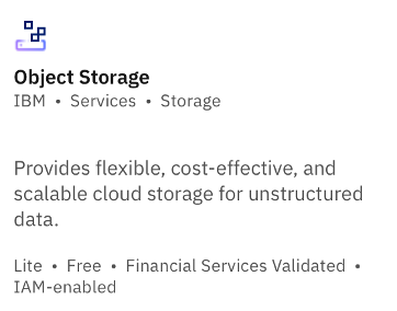 Object storage panel