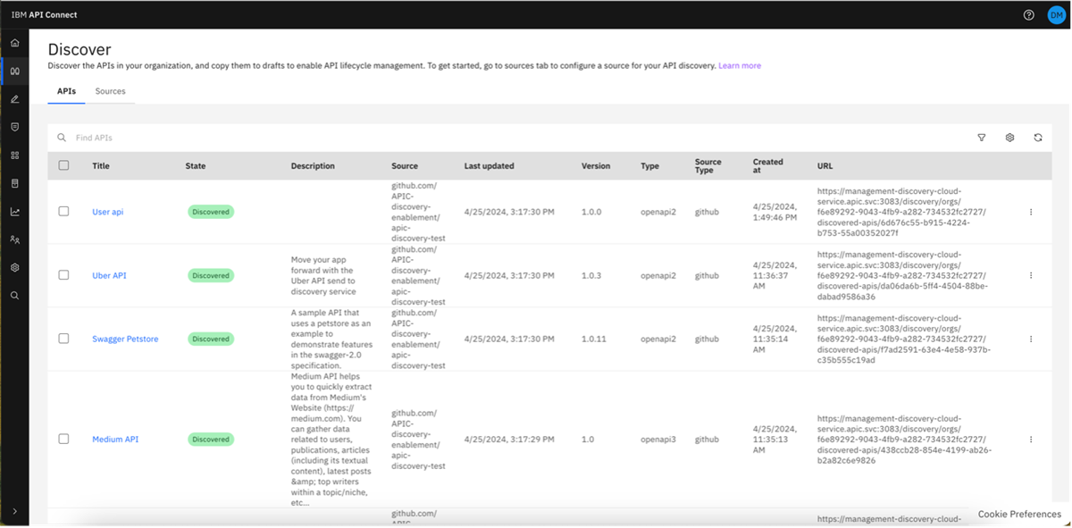 Discovering unmanaged APIs using API Connect Discovery - GitHub collector