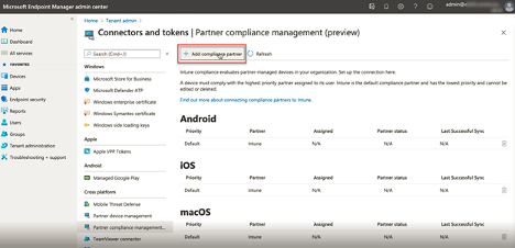 Adding MaaS360 as a Device Compliance Partner