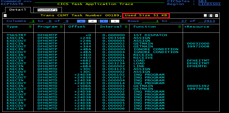 IBM OMEGAMON for CICS on z/OS Application Trace update