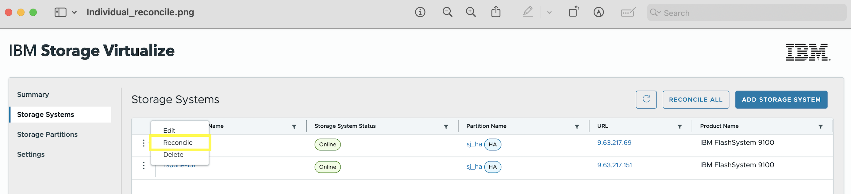 Individual Reconcile