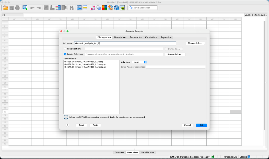 SPSS Statistics 32 Demo for Genomic Analysis