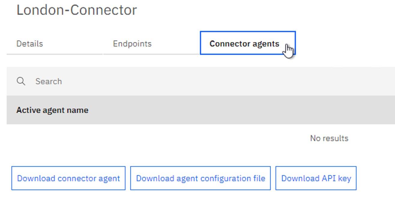 Connector Agents タブ