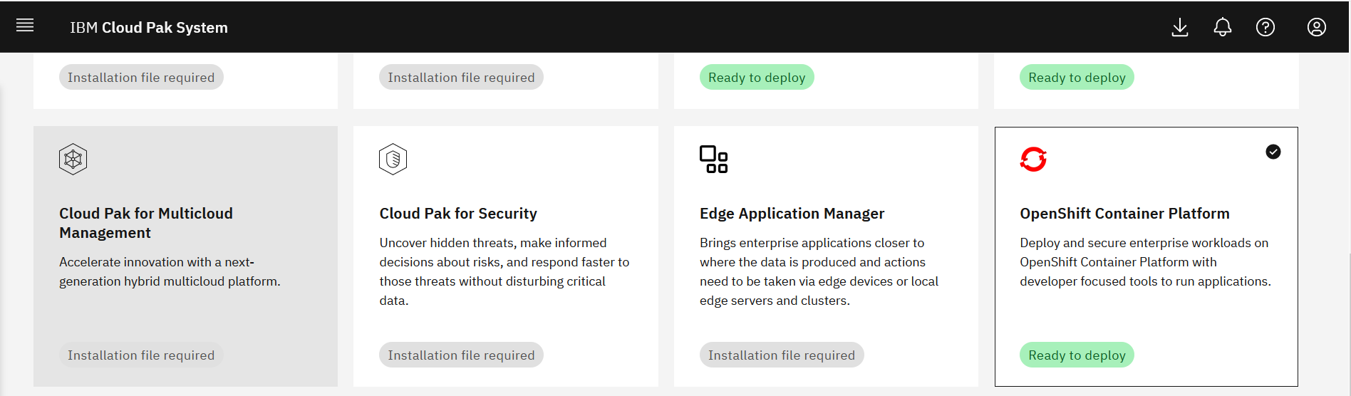 OCP tile ready to deploy