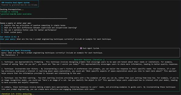 Main menu CLI User interface
