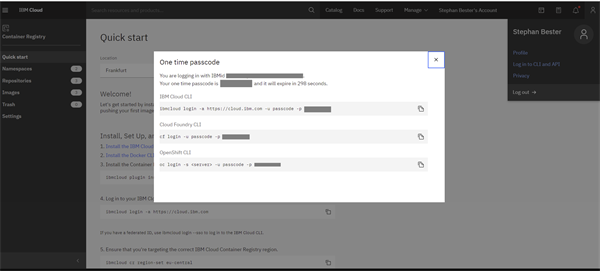 IBM Cloud One time passcode