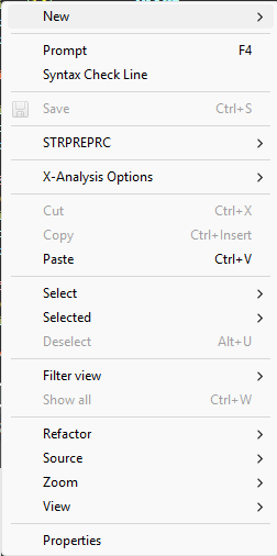 Context Menu not displaying correctly. | IBM i Global