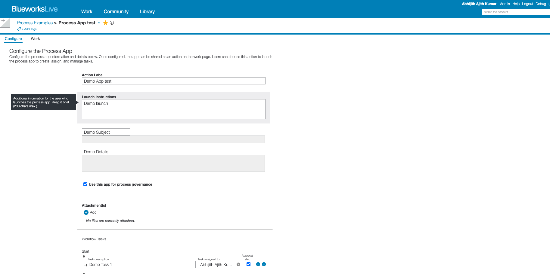 Governance Process App Creation