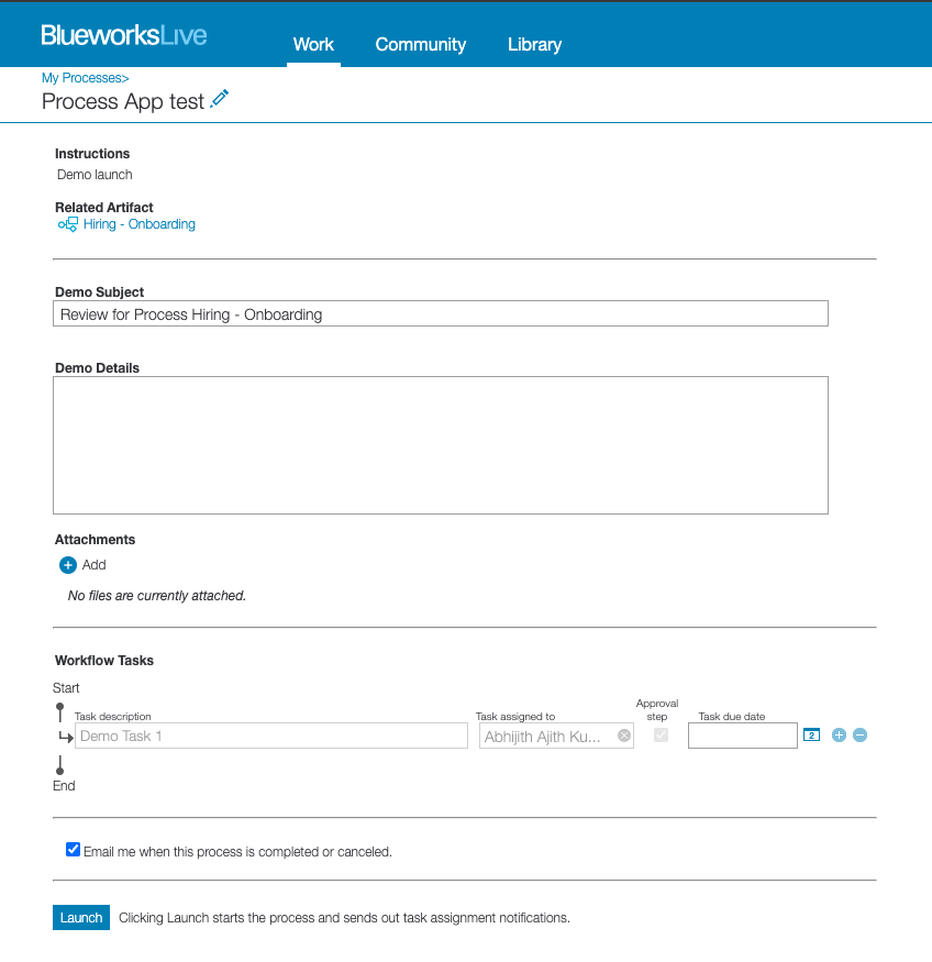Governance Process App Launch