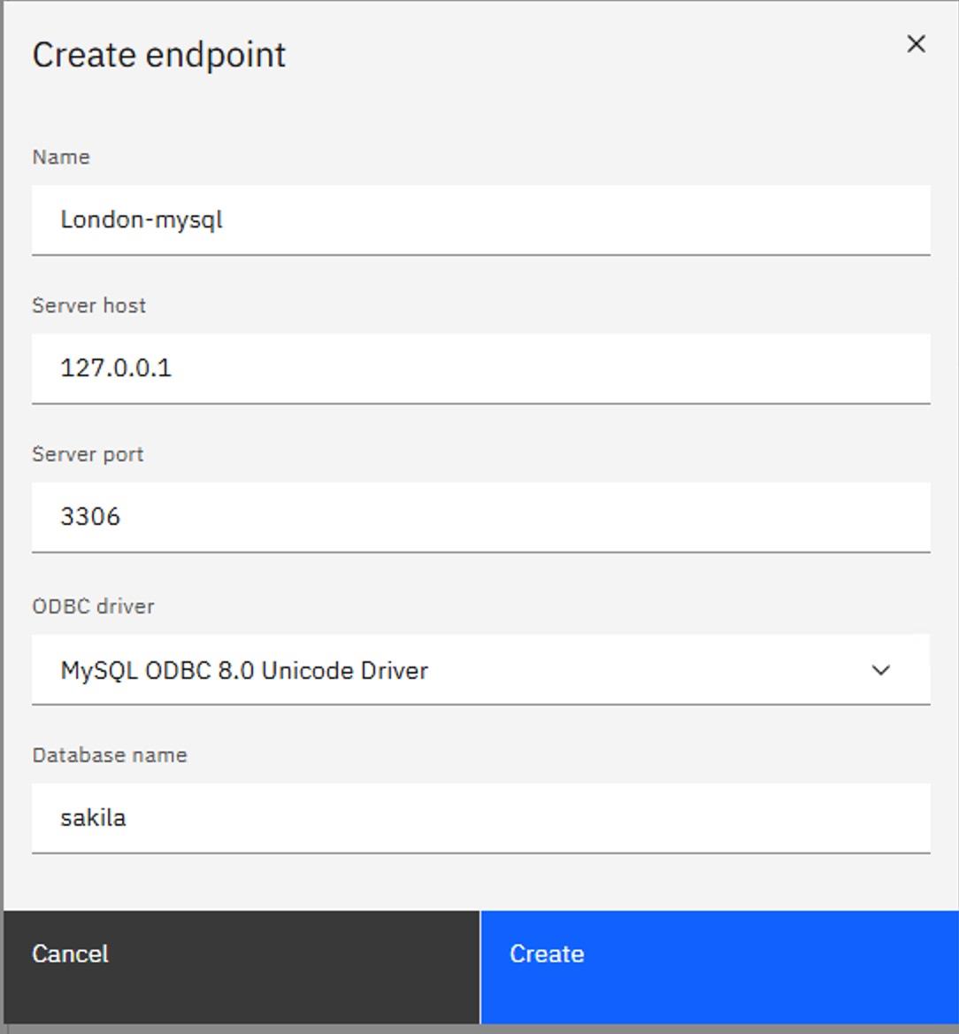 エンドポイント入力フォーム