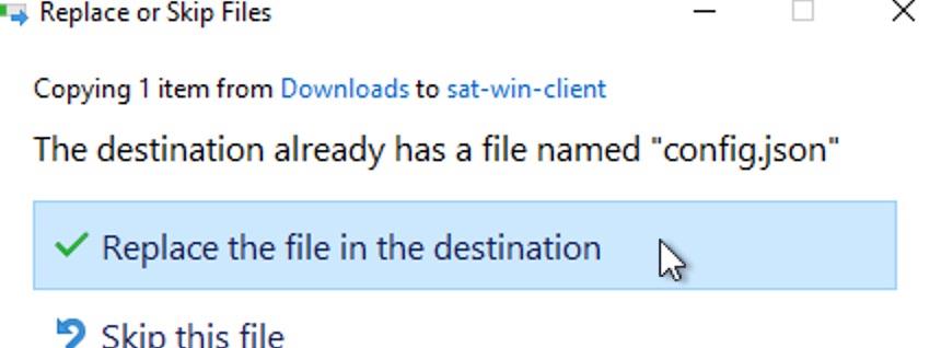 構成ファイルの上書き