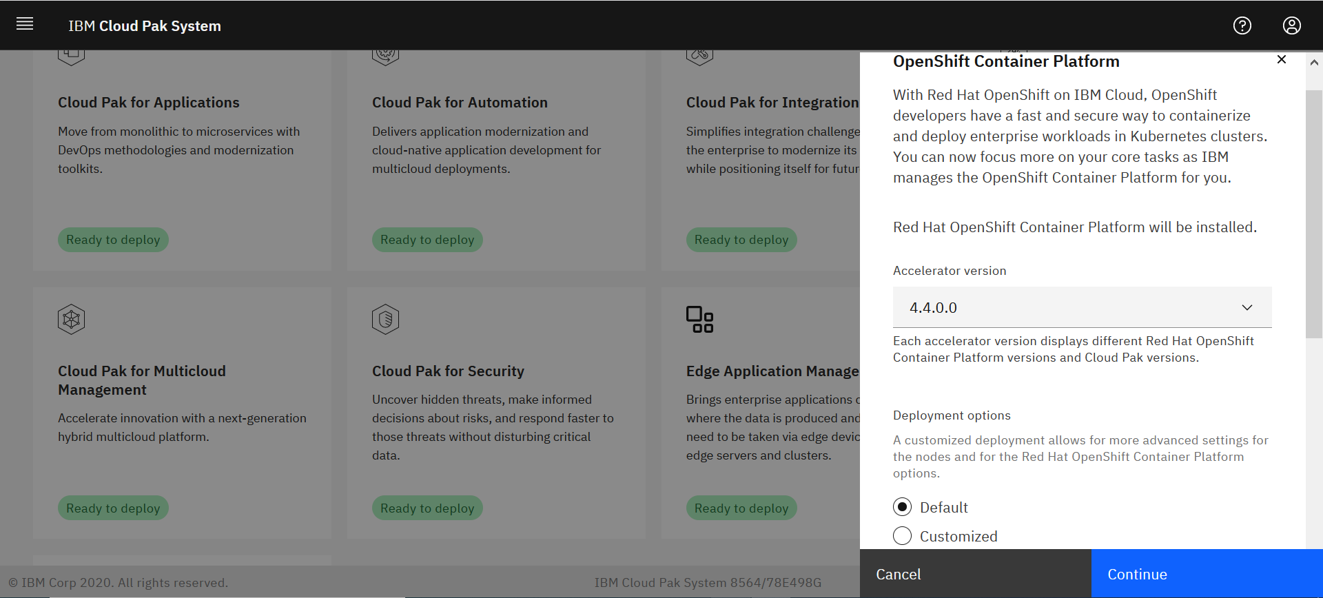 Customized or default selection