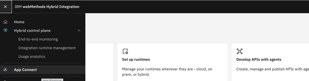 Login and select App Connect