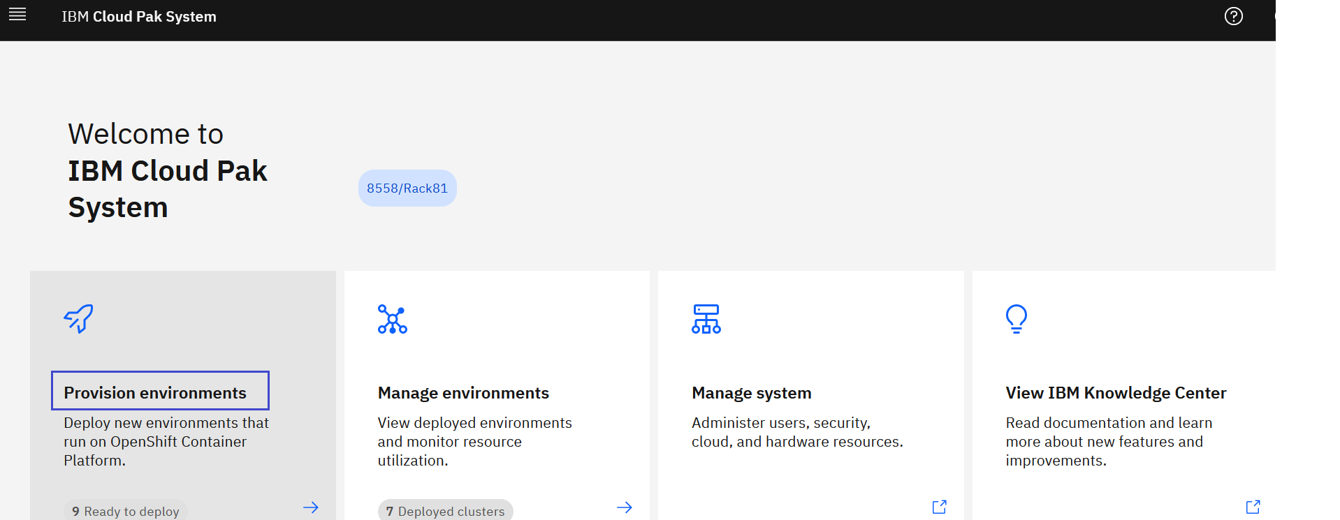 Provision environment