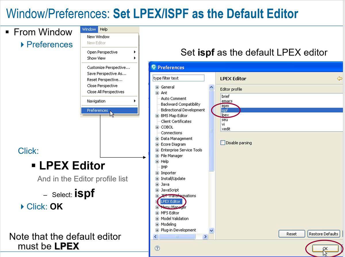 Setting LPEX/ISPF as your file editor default IBM Z and LinuxONE