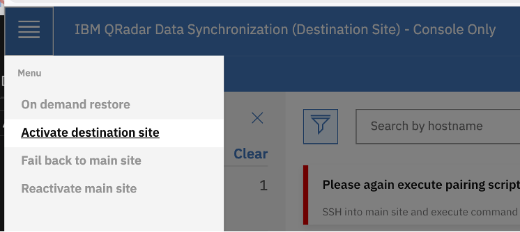 Activate Destination site