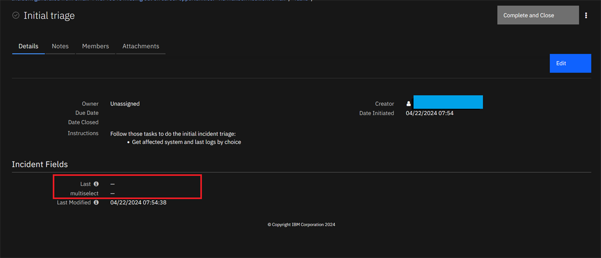 Custom (select / multiseclect) field not displaying in the incident ...